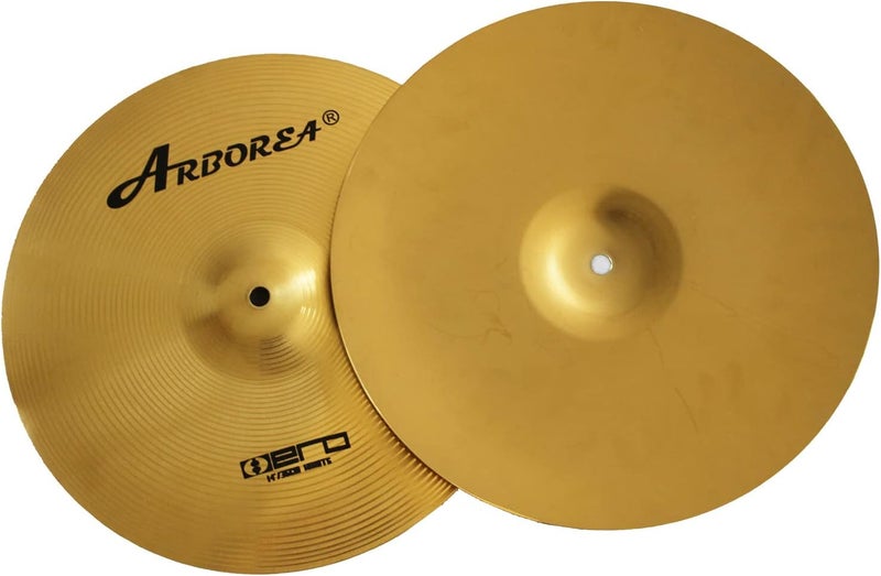 Arborea Hi Hat Cymbals Hero Brilliant Finish Bright Sound 14 Inch Drum High Hat Cymbals For Practice (14"Hi-Hats) - Image 2